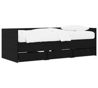 Cama diurna vidaXL con cajones, fabricada en material de madera con aspecto de roble