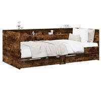 Cama diurna vidaXL con cajones, madera de roble ahumado y tablero de partículas