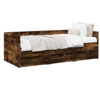 Cama diurna vidaXL con cajones, madera de roble ahumado y tablero de partículas