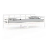 Cama diván 90 x 190 cm en Madera Maciza de Pino Blanco - Sofá Cama Multifuncional para Invitados, con Somier de Lamas Integrado, Ideal para Salón o Dormitorio de Visitas (193,5 x 96 x 69,5 cm)
