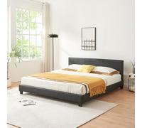 Cama doble "Albacete", tapizada, 180x200 cm, estructura de cama, somier, color