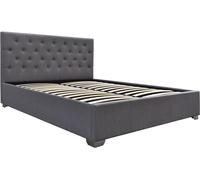 Habitat y Jardin - Cama doble con cofre "Tino" - 180 x 200 cm - Gris
