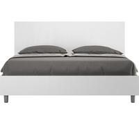 Cama doble con estructura de contenedor, tamaño 160x190, madera de fresno, color blanco, marca New Egos