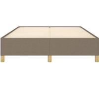 Cama doble con estructura reforzada - 140x190 cm - Color taupé - Con somier - Mueble moderno para dormitorio