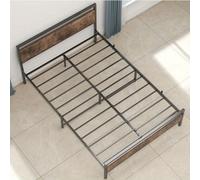 Cama doble – Estructura de cama metálica – Cama plegable – Cama extraíble – 140x200 cm – Estructura de acero resistente – Cabecero de MDF
