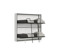 Cama doble horizontal Kando color ceniza blanca - Itamoby