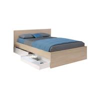 Cama doble john con cajones en varios colores(roble brooklyn/blanco shiny o roble brooklyn/negro sipple) en varias medidas