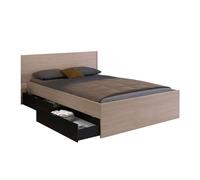 Cama doble john con cajones en varios colores(roble brooklyn/blanco shiny o roble brooklyn/negro sipple) en varias medidas