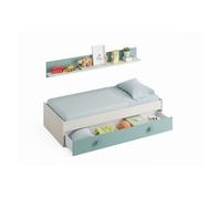 Habitdesign -Cama doble juvenil Yuki White alps - acqua green