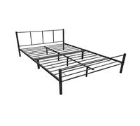 Cama doble laos con somier metal 160 x 200 cm - negro mate [en.casa]
