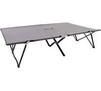 Cama doble plegable, color gris, con estructura de acero resistente, capacidad de carga de 240 kg. Cama doble plegable para camping, ideal para exteriores, jardín, piscina, playa. Dimensiones: 193 x 1