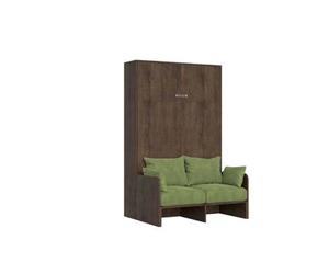 Cama Doble Plegable Francesa Kentaro De 140 Cm Con Sofá De Nogal, Color Verde