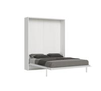 Cama doble plegable vertical Kentaro color blanco ceniza - Itamoby