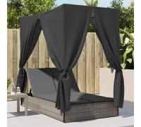 Cama doble - Sillón de dos plazas - Cama para exteriores - Tumbona - Cama de día - Dosel ajustable - Cojines lavables
