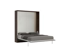 Cama doble vertical abatible Kentaro, color nogal. Cama abatible