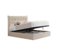 Cama Egos con Cabecero Incluido - Opción Base Fija o Canapé Abatible 160 x 200