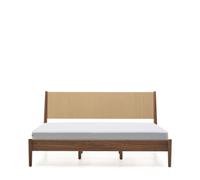 Cama Elan, chapa de nogal y madera maciza, colchón, 180x200cm, FSC Mix Credit