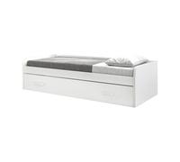 Cama + elevable aglomerado blanco con somier 105/105 cm