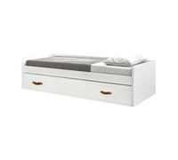 Cama + elevable aglomerado blanco con somier y colchones 90/90 cm