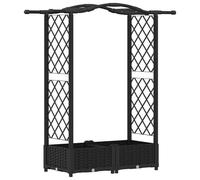 Cama elevada con trellis y techo 124 x 40 x 123 cm PP