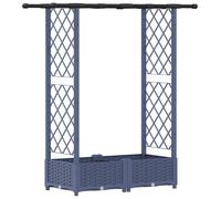 Cama elevada con trellis y techo Gris 122,5 x 40 x 121 cm PP