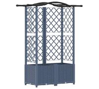 Cama elevada con trellis y techo Gris 122 x 40 x 138 cm PP