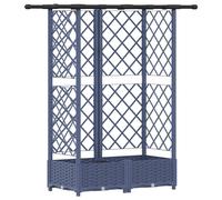 Cama elevada con trellis y techo Gris 124 x 40 x 121 cm PP