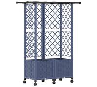 Cama elevada con trellis y techo Gris 124 x 40 x 142 cm PP