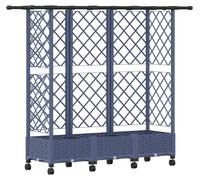 Cama elevada con trellis y techo Gris 164 x 40 x 127 cm PP