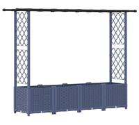 Cama elevada con trellis y techo Gris 203 x 40 x 136 cm PP