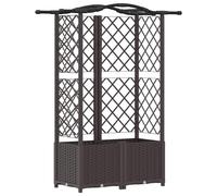Cama elevada con trellis y techo Marrón 122 x 40 x 138 cm PP