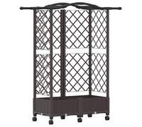 Cama elevada con trellis y techo Marrón 124 x 40 x 129 cm PP