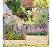 Cama elevada de madera de abeto con celosía, maceta con celosía, celosía para jardín