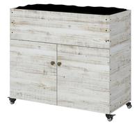 Cama elevada de madera Outsunny, invernadero con compartimento de almacenamiento, jardinera móvil para hierbas