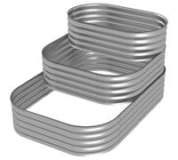 Cama elevada de metal Outsunny, jardinera de 3 niveles, maceta para flores de bricolaje para jardín