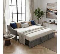 Cama Extensible 90 x 200 cm con láminas de Madera, Sofa Cama 2 plazas, Cama Individual/de Matrimonio con láminas de Madera, Cama multifunción,sin colchón