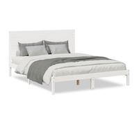 Cama Extralarga Sin Colchón Madera Maciza Blanca 140x210 Cm Vidaxl