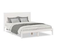 Cama Extralarga Sin Colchón Madera Maciza Blanca 140x220 Cm Vidaxl