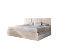 Cama havana con cajones inferiores blanco/natural 96x146x195,4 cm