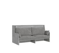 Cama individual abatible Kando con sofá cama y colchón de cemento, color gris - Itamoby