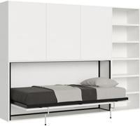 Cama individual Kando, madera de fresno, color blanco. Composición: Clase G. Cama plegable