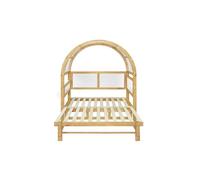 Cama infantil 140x200 - extensible con cama nido y techo arqueado - blanco/natural