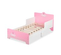 Relaxdays Cama infantil con diseño de cisne blanco,marrón claro,rosa