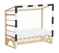 Cama Infantil 70x140cm + Colchón, De Madera Portería Fútbol Y Escalera