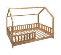 Atmosphera Cama infantil Bosco Jj1815 90x190 cm en forma de casita madera de pino natural beige