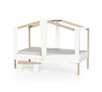 Cama infantil cabane roble y blanco mate 90x200 cm