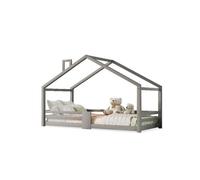 Cama infantil,cama cabaña de madera de pino 90x200cm,gris