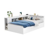 Cama infantil,cama individual de mdf 90x200 cm,blanco