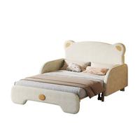 Cama infantil,cama nido de terciopelo 140x200(140x105)cm,beige