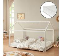 Cama infantil "Cerro" con colchón, modelo cama individual, 140x200 cm, color blanco